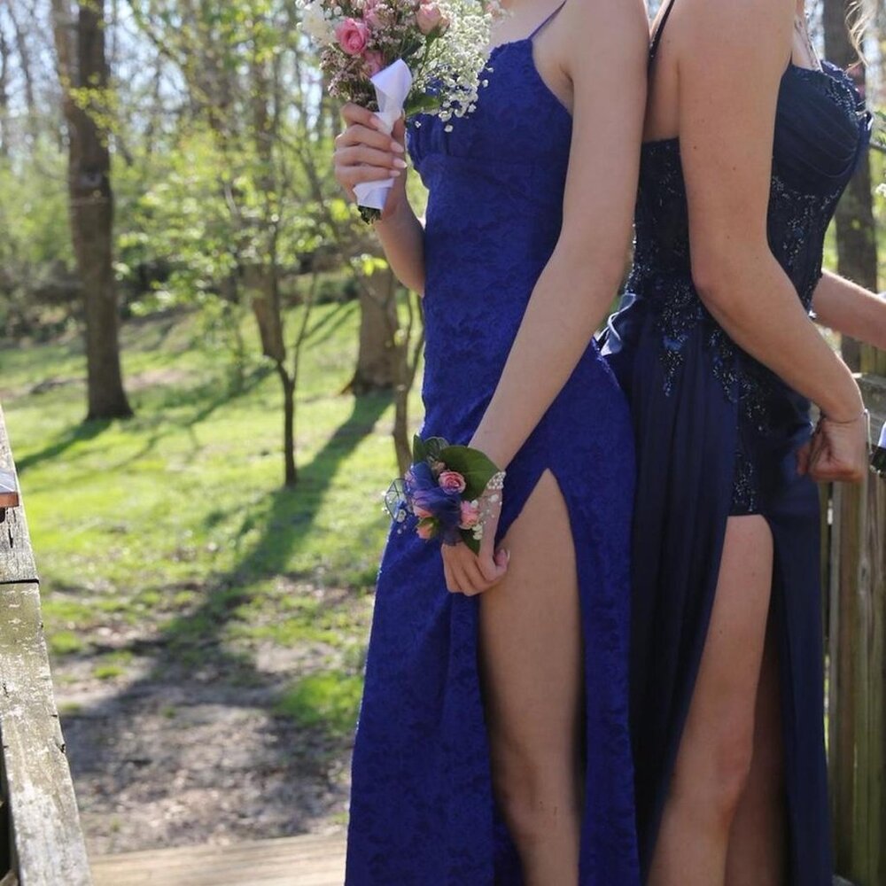 royal blue prom dress